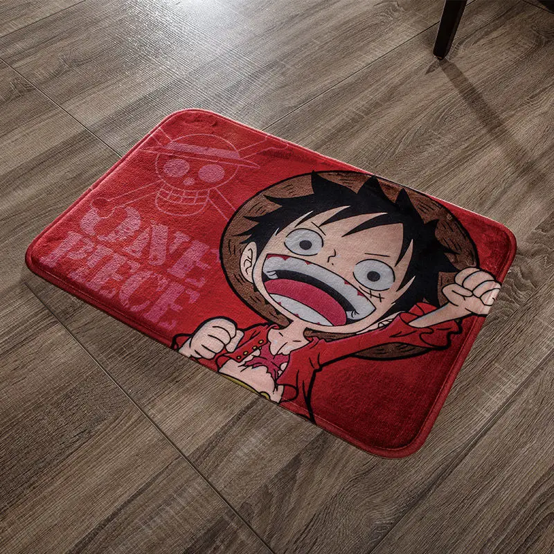 

One Piece Cartoon Floor Mat Cute Absorbent Non-Slip Door Home Bedroom Kitchen Bathroom Step Mat Printed Carpet