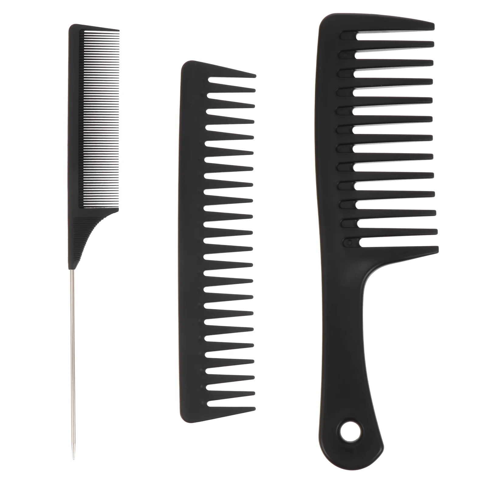 

3 Pcs Hair Kit Women Teasing Hair Comb Tools Men Rat Comb Household Tools Detangling Comb Set Hair Styling Comb 3