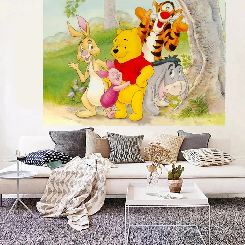 

Disney Winnie The Pooh Cartoon Canvas Painting 5D Wall Art Painting, Used for Home Study Children's Bedroom Decoration