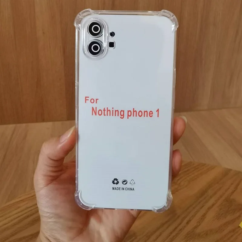 

For Nothing Phone1 Fine Hole All-inclusive Lens Anti-drop Phone Cover Four-cornes Thickened Airbag TPU Transparent Soft Case