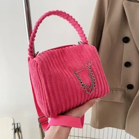 plush corduroy shoulder bag mini cute messenger bag fashion handbag women bag crossbody bag for women