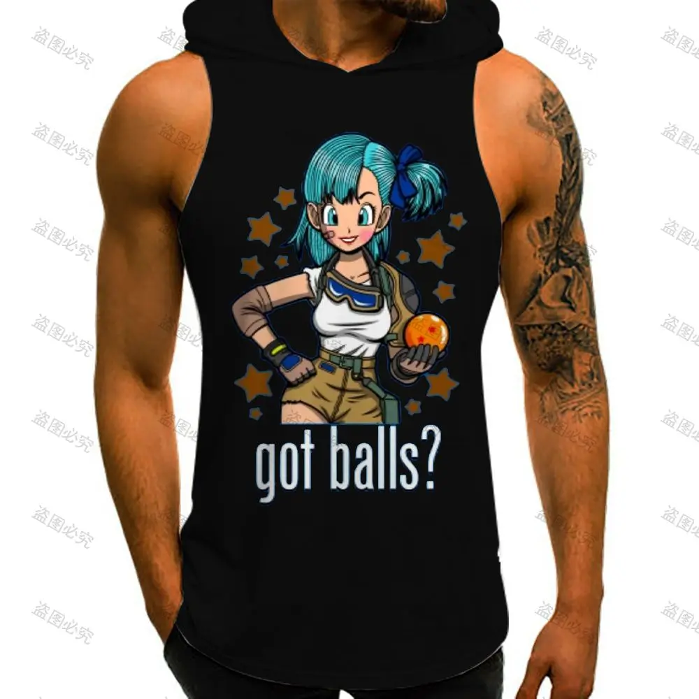 

Gym Vegeta Vest With Hood Y2k Clothes Hip Hop Dragon Ball Z Men's Clothing T-shirts Bodybuilding Trend Man Sleeveless Shirt Goku