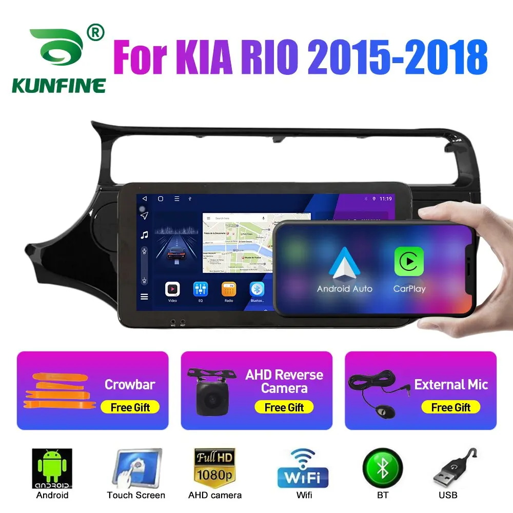 

Автомобильный радиоприемник 10,33 дюйма для KIA RIO 2015-2019 2Din Android Восьмиядерный автомобильный стерео DVD GPS навигатор плеер QLED экран Carplay