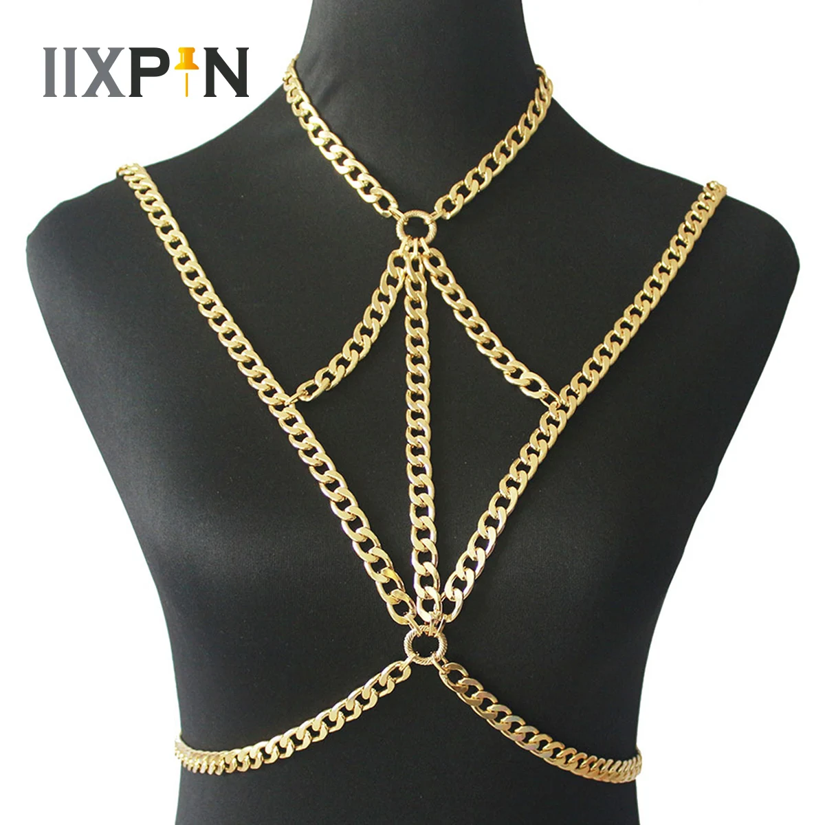 

Женский бюстгальтер в готическом стиле, топ, грудь, поясной ремень, сексуальное бикини, пляжный чокер, цепочка для тела, аксессуар для девуше...