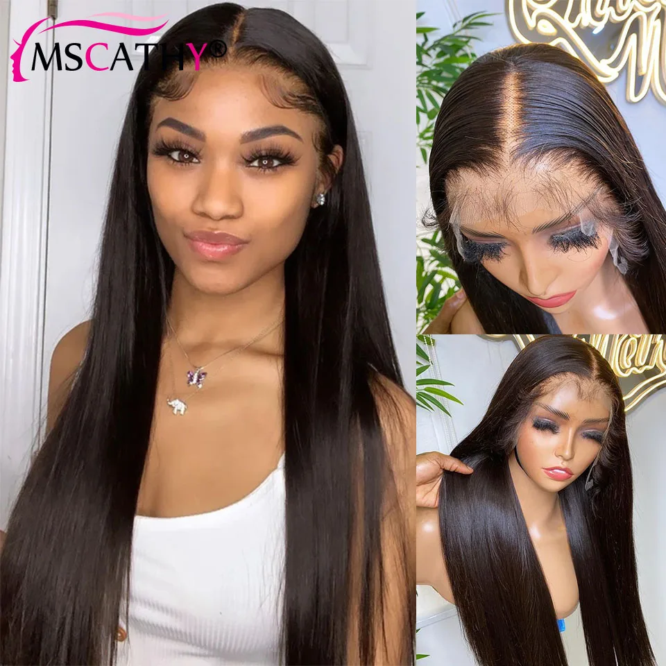 13x4 Natural Black Lace Front Wigs For Black Women Straight Body Wave Deep Water Wave Brazilian Human Hair Wig HD Lace Front Wig