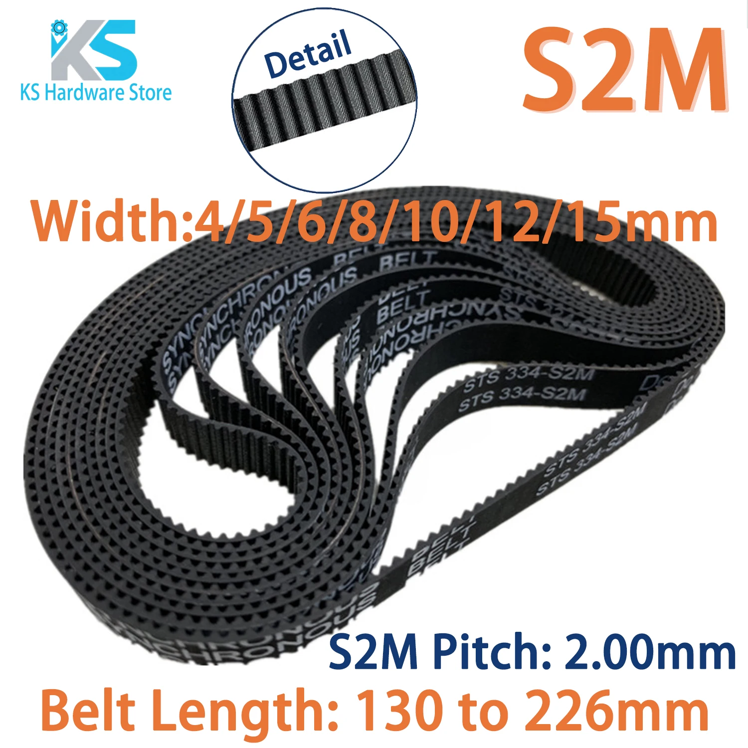 

Резиновый зубчатый ремень S2M 2 м