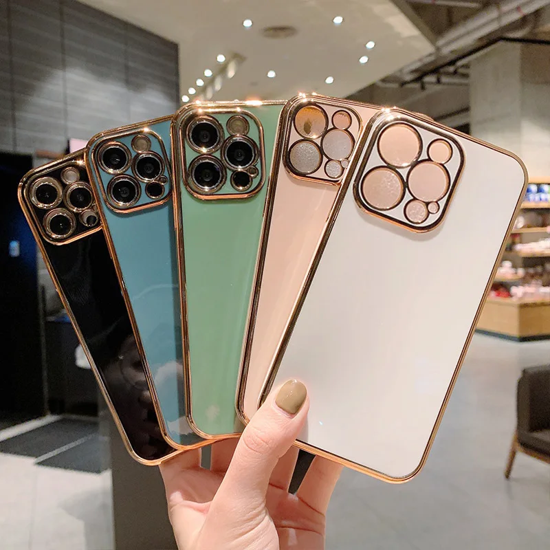 

Electroplating Phone Case For IPhone 14 13 12 11 Pro Max XR 7 8 Plus SE2/SE3 Shockproof Back Cover