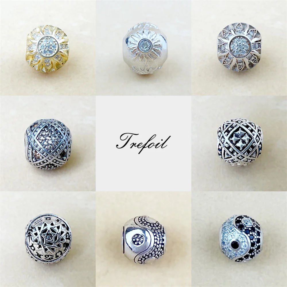 Бусины из стерлингового серебра 925 пробы с отверстием 5 мм