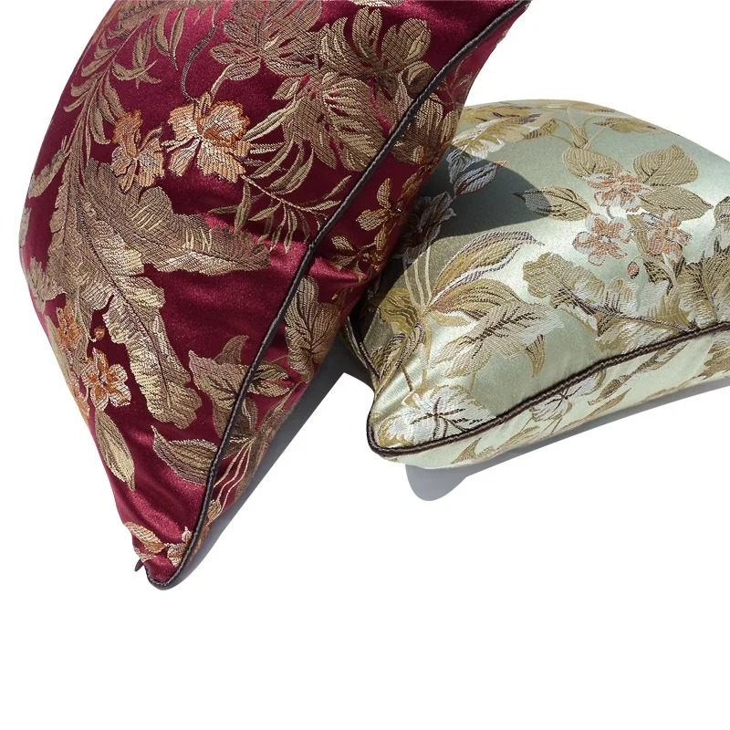 Красные зеленые подушки роскошный жаккардовый чехол для в стиле кантри