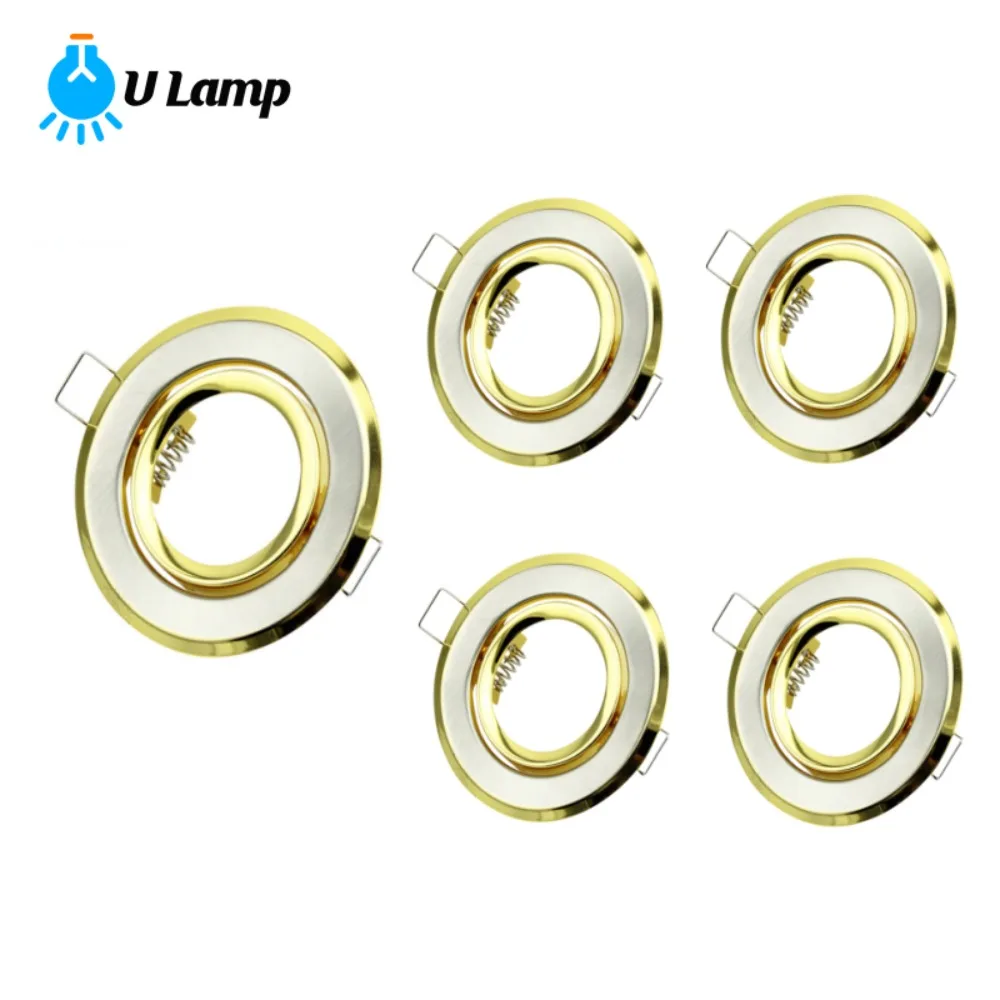 

5pcs Gold Lamp Cup Bracket Ceiling Spot Light Bracket Downlight Frame Embedded Stainless Steel Spot Light Housing Lamp Shade