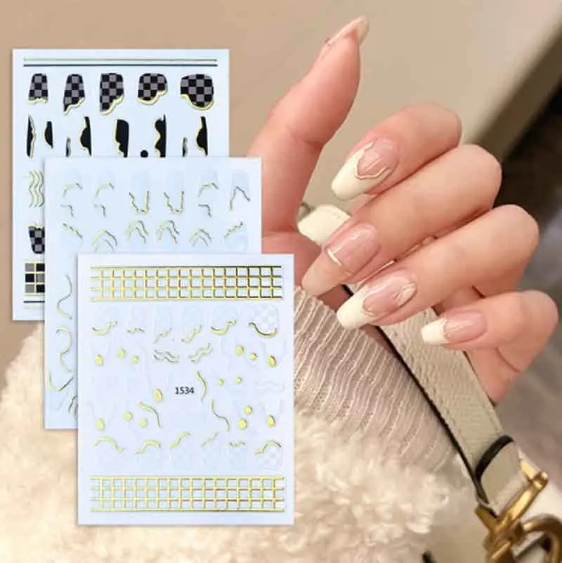 

1 шт., серебристые и золотистые полоски для ногтей