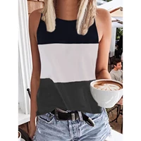 womens stripe print o neck tank tops sleeveless workout shirts casual loose tees summer ladies vest ropa mujer tee shirt %d1%82%d0%be%d0%bf%d0%b8%d0%ba
