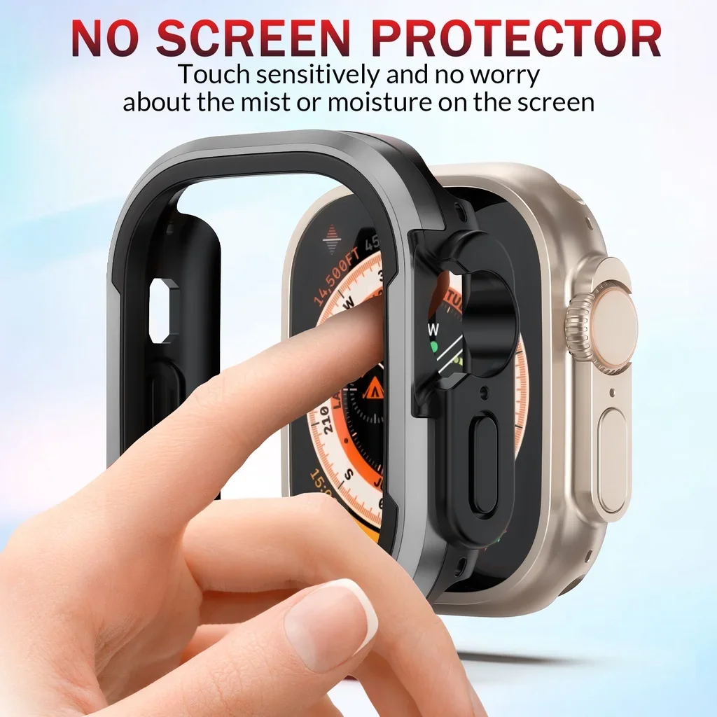 Фото Чехол из алюминиевого сплава для Apple Watch Ultra 2 49 мм серии 9 8 7 6 se 5 Бампер из ТПУ + металлическая рамка для iWatch 45 мм 41 мм 44 мм 40 мм Чехол №1