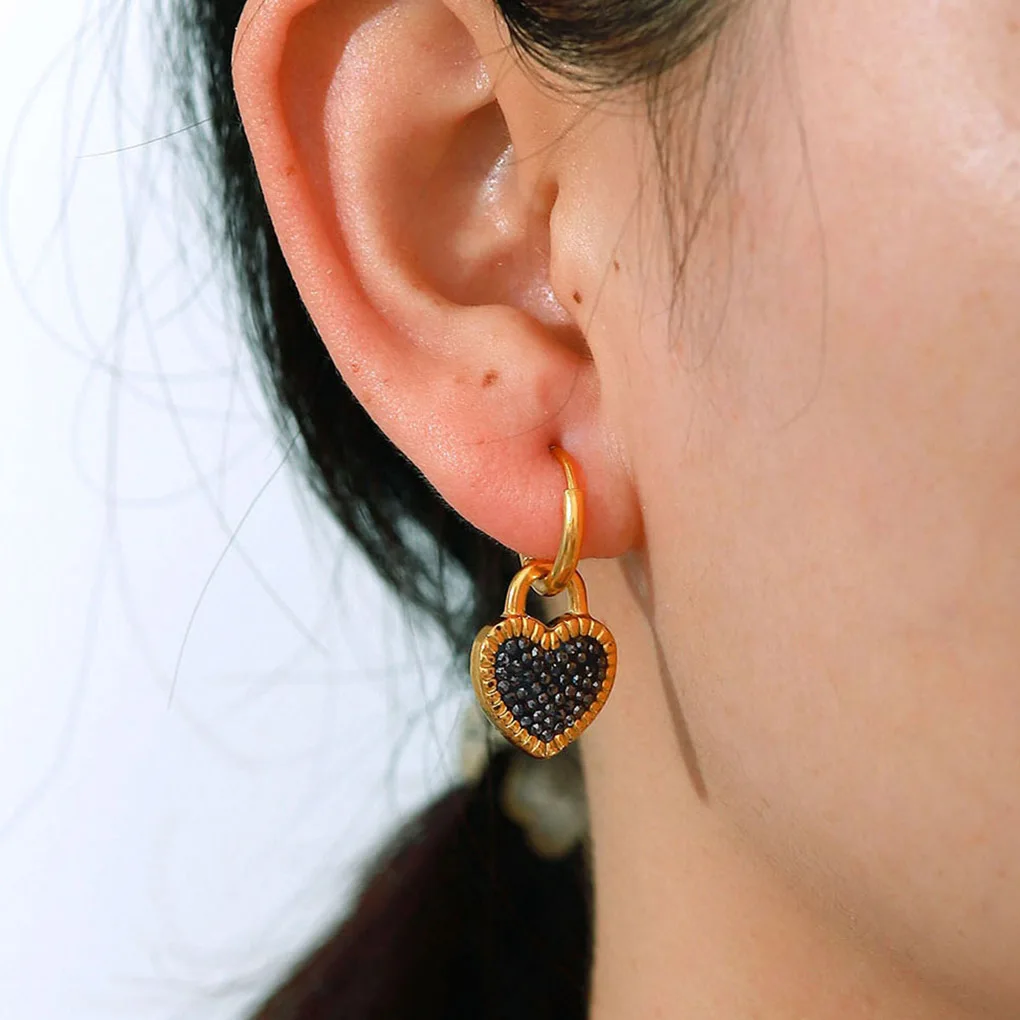 

Женские серьги-кольца в форме сердца, 1 пара