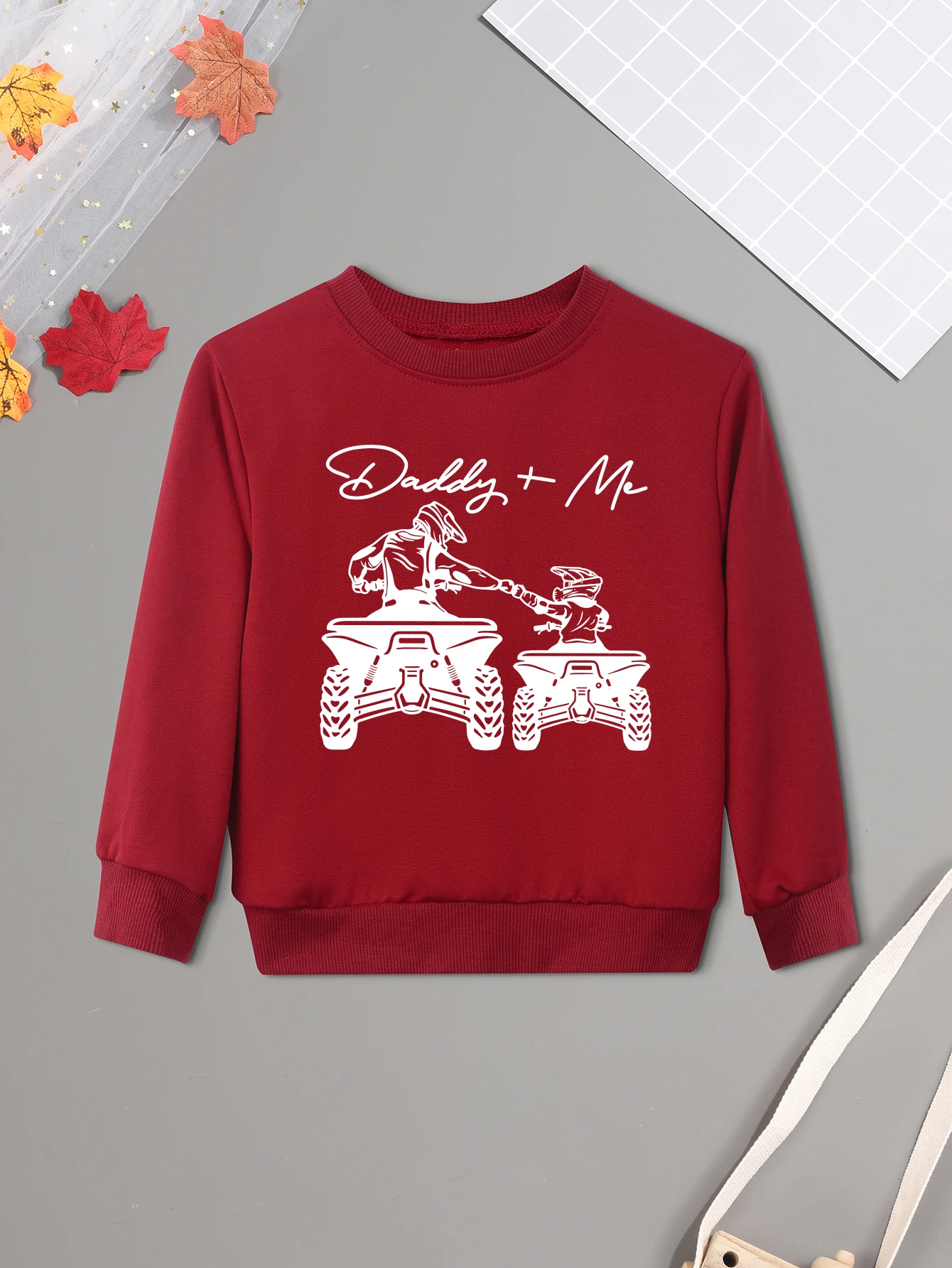 Модная Пуловерная Толстовка С Круглым Вырезом И Принтом Папы Для Детей.