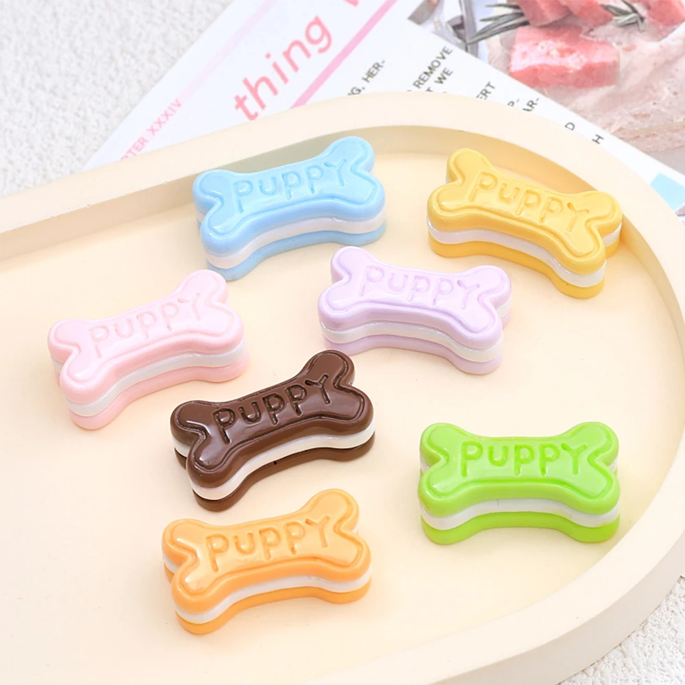 10 шт. блестящие костяные печенье серия смоляные кабошоны с плоской задней частью