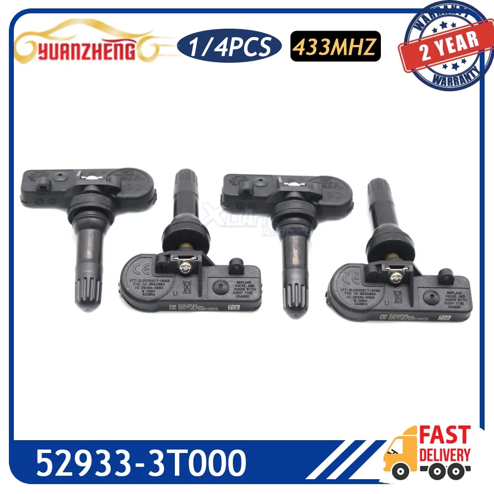 Автомобильный датчик давления в шинах, датчик 52933-3T000 для Kia QUORIS K900 2015-2017 TPMS, датчик 529333T000, 433 МГц
