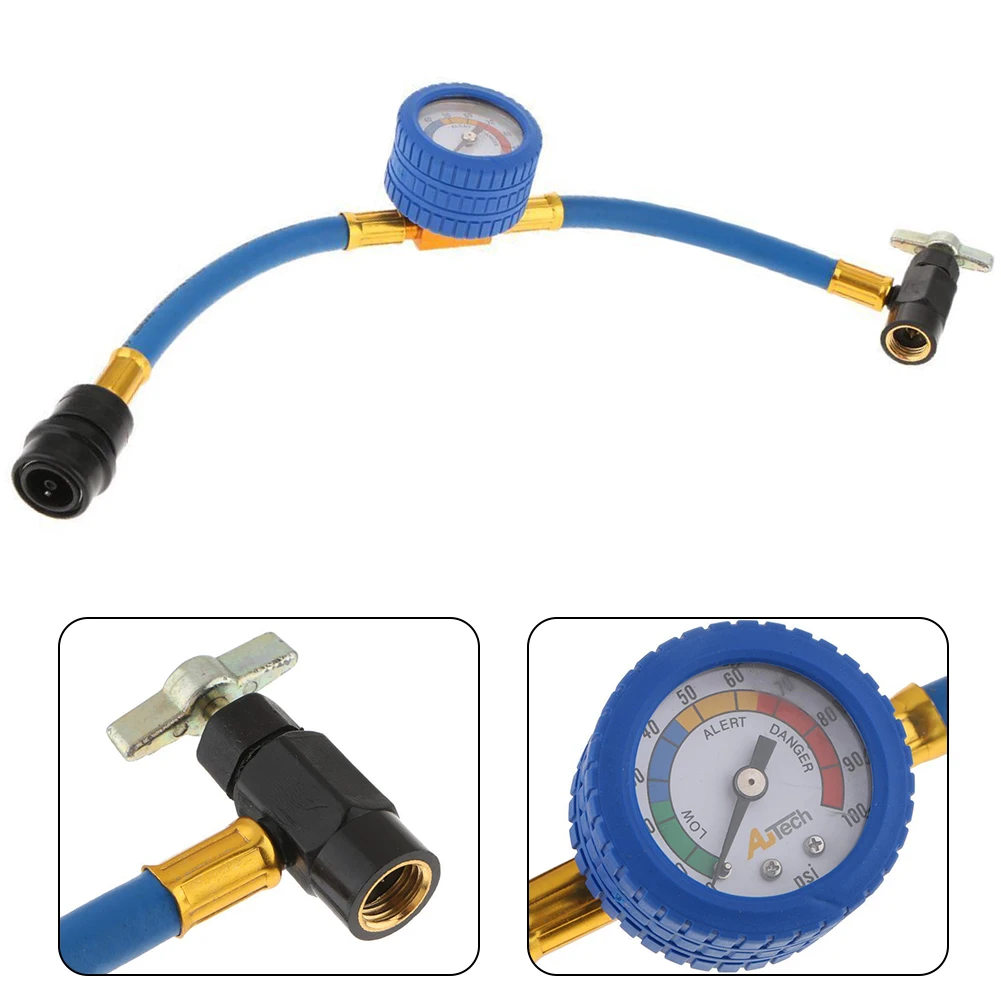 

Car R134a Recharge Measuring Gauge Refrigeration Supplementary Filling Car Air Conditioning Supplementary Fluorine Pipe PL801G50