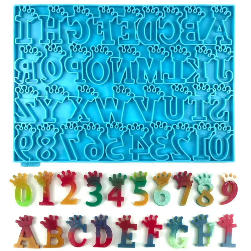 

Crown Alphanumeric Keychain Epoxy Resin Mould 26 Alphabet Jewelry Keychain Pendant Decorative Silicone Mould Crafts Tool