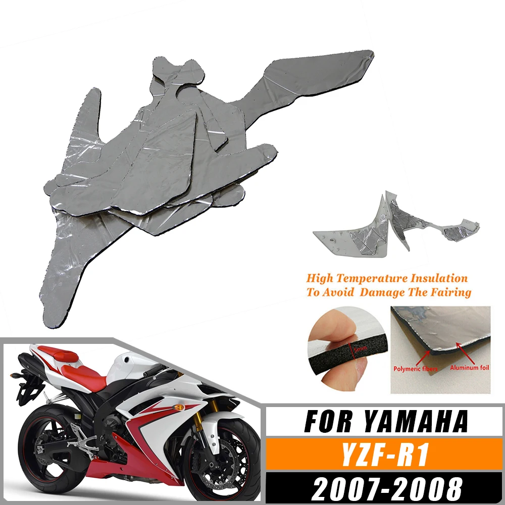 

Для 2007-2008 YAMAHA YZF-R1 YZF R1 2007 2008, теплозащитный коврик для мотоцикла, предварительно вырезанный обтекатель живота, изоляционные защитные аксессуары