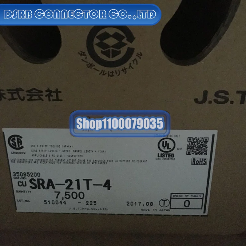 

7500pcs/lot SRA-21T-4 18-22AWG 100% New and Original
