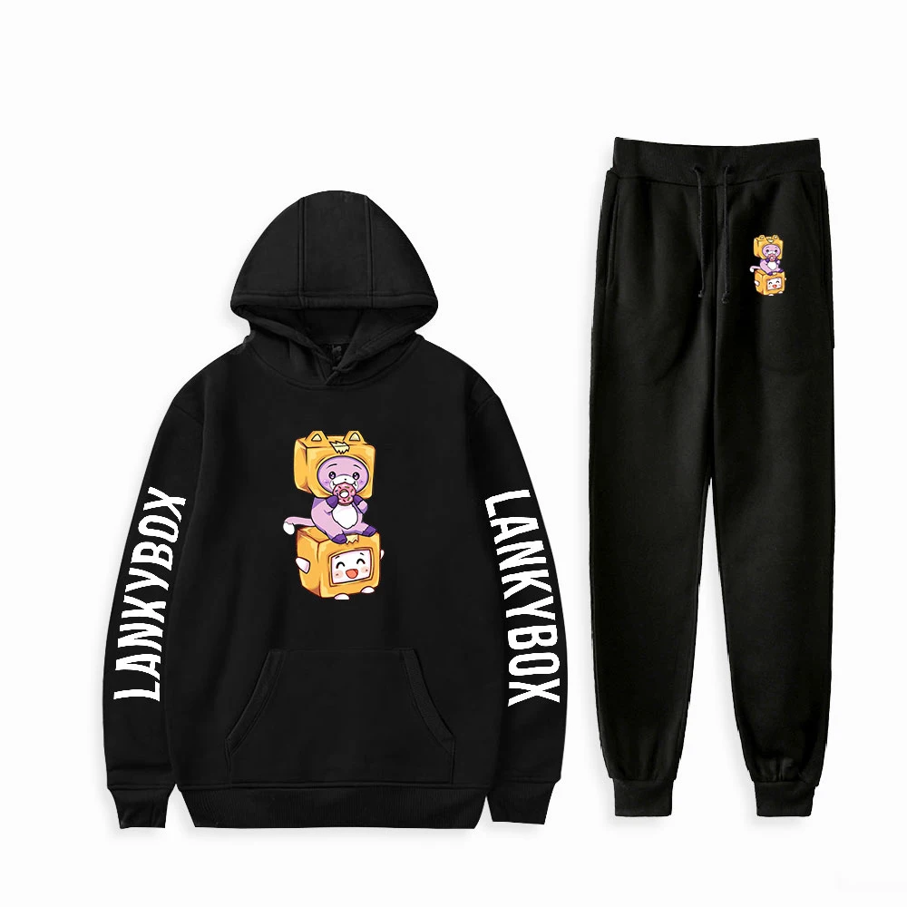 

New Fashion Lankybox Suit Kid Sweater Boy girls Set Long Sleeved Hoodies Pants Outfit Children Clothing for Women Men Set Baby B