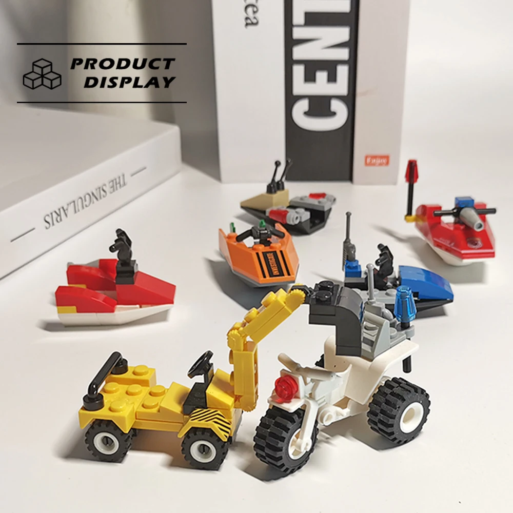 Yangkili мини-блоки модель строительной лодки пожарная машина экскаватор мотоцикл