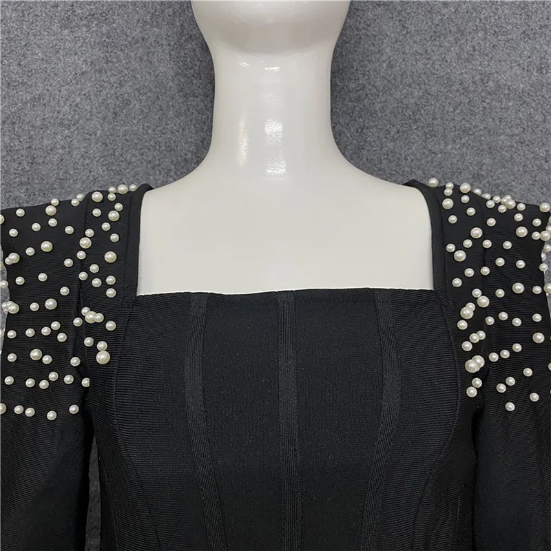 Женское Бандажное платье миди элегантное вечернее с квадратным вырезом и