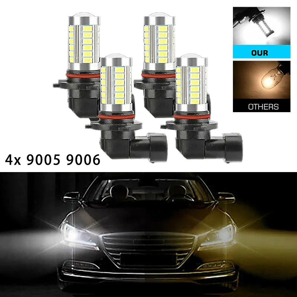 

4x 9005 9006 LED Combo Headlight Bulbs High Low Beam Kit 6500K Xenon Super White Car Accessories High-quality Headlights