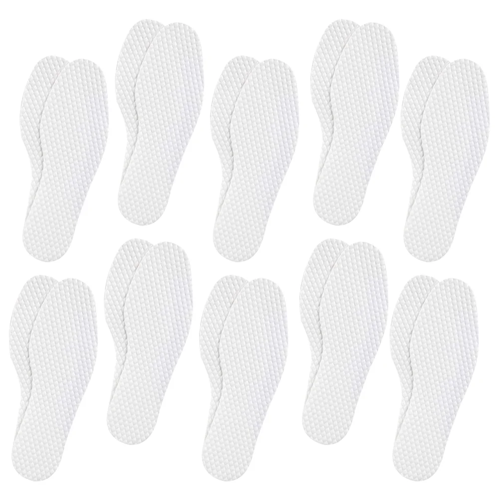 

10 Pairs Shoe Insoles Disposable Sports Shoes Breathable Pads Relief Wood Pulp Comfortable Travel Supple Inserts
