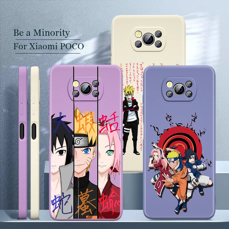 

Naruto Best Friend For Xiaomi POCO M4 M3 M2 X3 F3 X3 C3 X2 NFC GT CC9 Civi Mix 3 4 Pro Liquid Silicone TPU Shell Phone Case