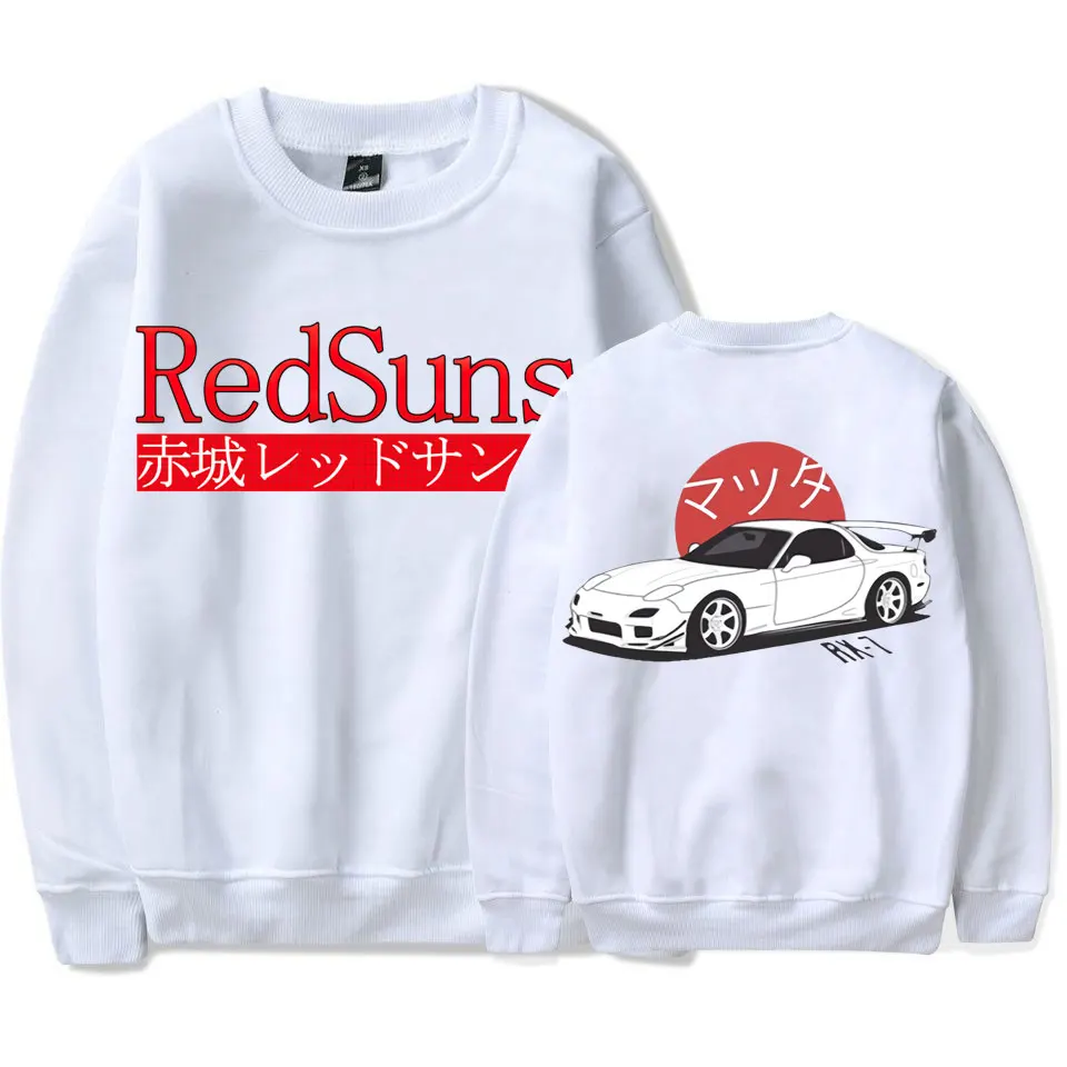 Свитшот широкий с графическим принтом для мужчин и женщин аниме инициал D Mazda RX7 AE86