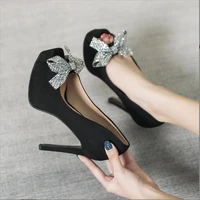 womens shoes 2022 summer new sandals female stiletto platform open toe bow rhinestone 12cm high heels shoes zapatos de mujer
