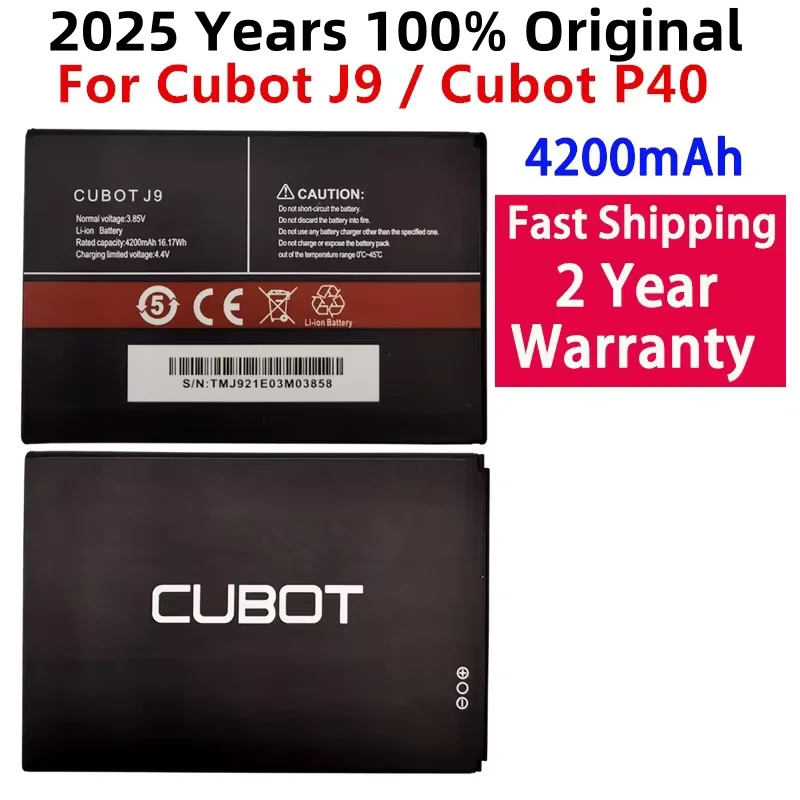 2025 лет 100% оригинальный аккумулятор 4200 мАч для мобильного телефона Cubot J9 P40