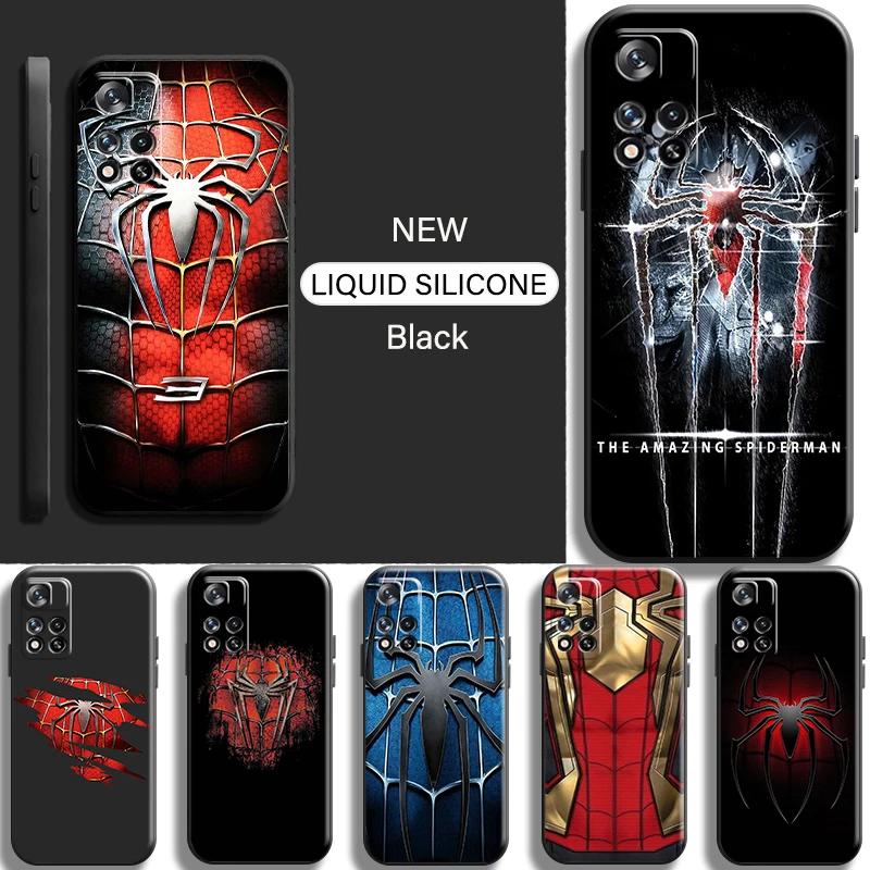 

Marvel Spiderman Logo For Xiaomi Redmi Note 11 11T 11S Pro 5G Phone Case Shell Carcasa Coque Cover Black Cases Back Funda