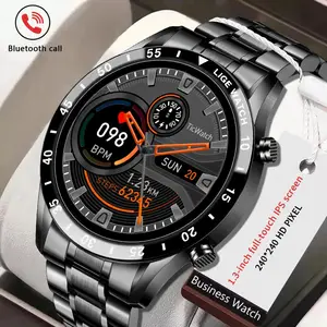 lige new luxury steel band bluetooth call smart watch men for android ios phone waterproof sports fitness tracker smartwatch free global shipping