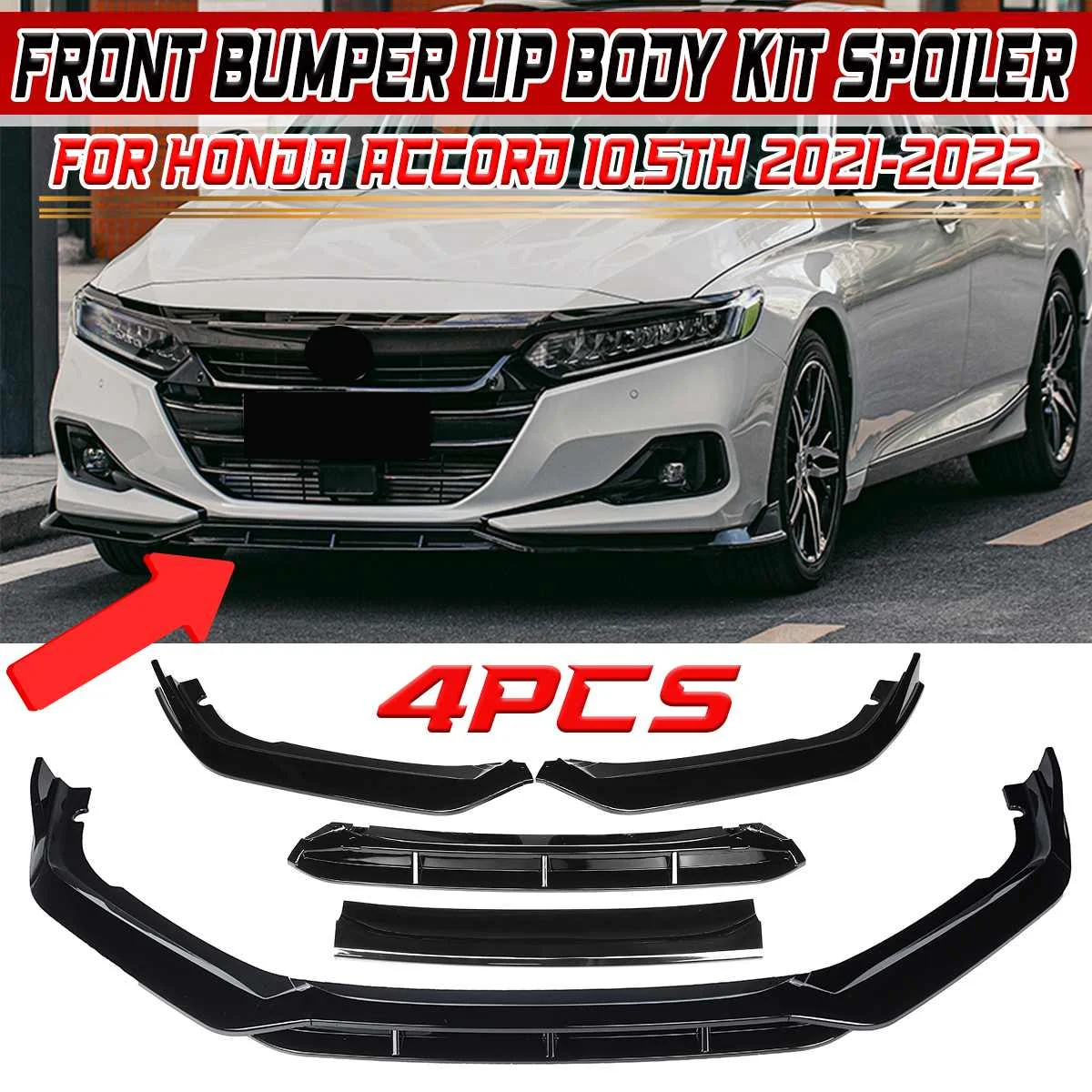 

4 шт., автомобильный передний бампер, для Honda Accord 10.5th Gen 2021 2022