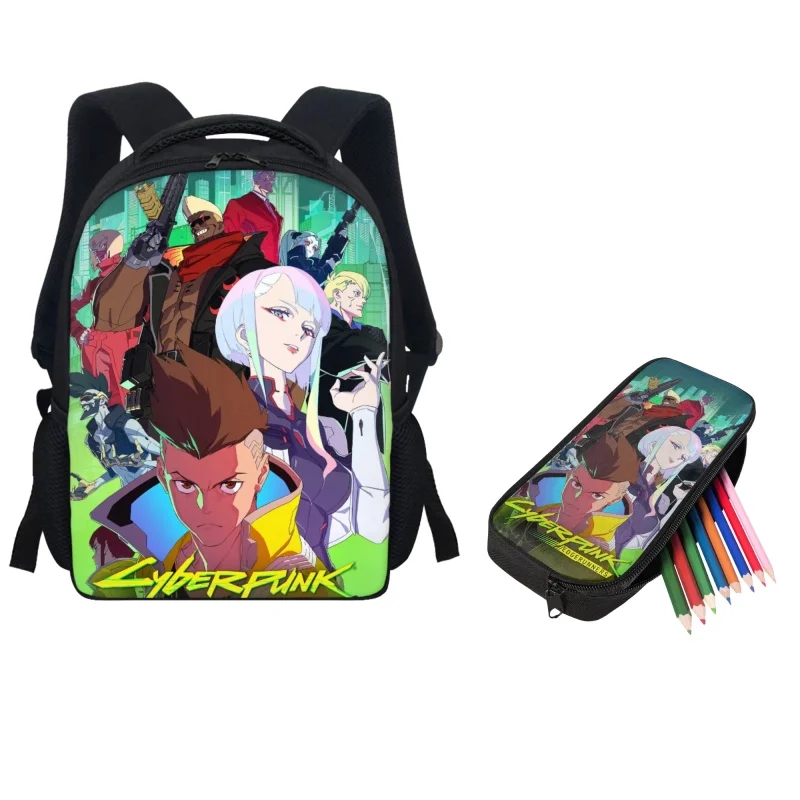 

Детский школьный ранец twoheart sgirl в стиле киберпанк, с рисунком аниме, рюкзаки для детского сада с пеналами, портфели для учеников начальной шк...