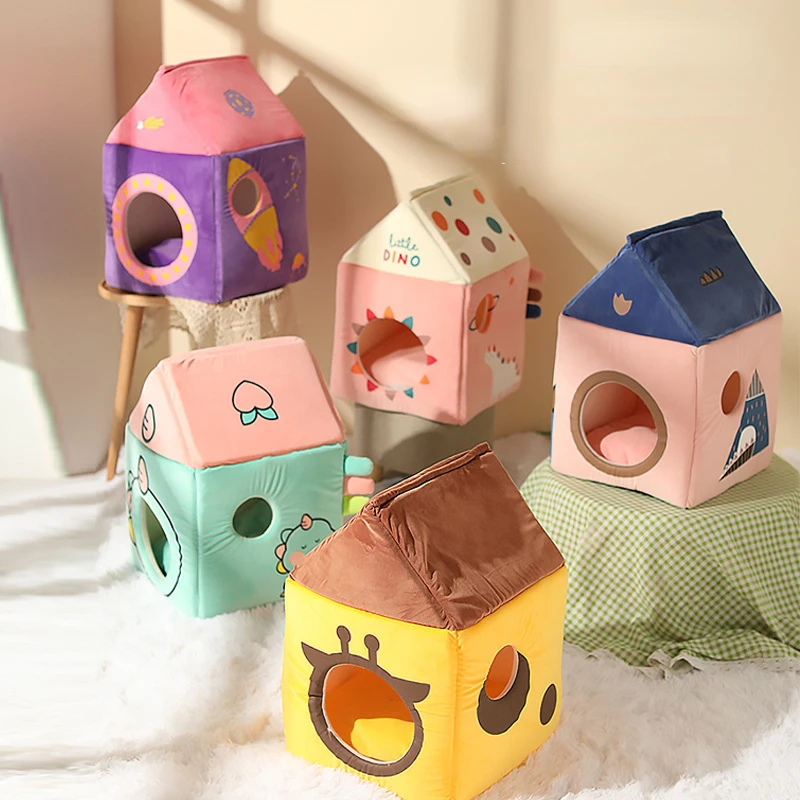

Dinosaur Shaped Milk Nest Four Seasons Warm Cat House French Bulldog Small Dog Nest Removable Cat Dog Dual Purpose Cat Nest