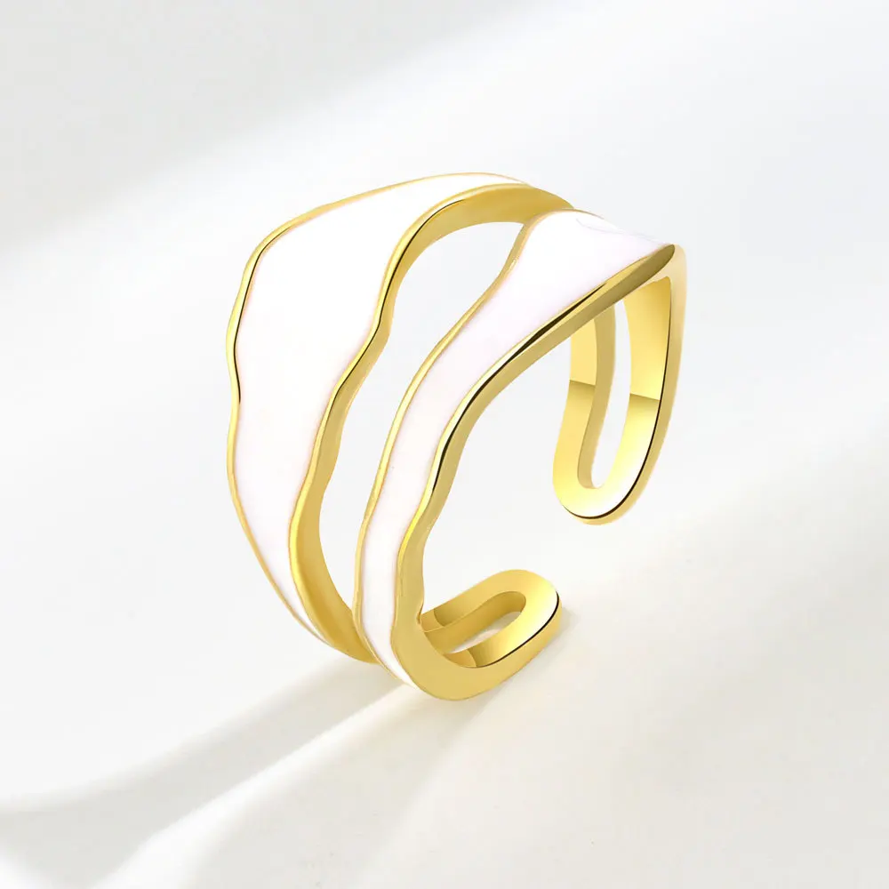 

Resizable Metal Drip Oil Open Ring Personality Versatile Temperament Fashion Jewelry Female Ring Jewelry