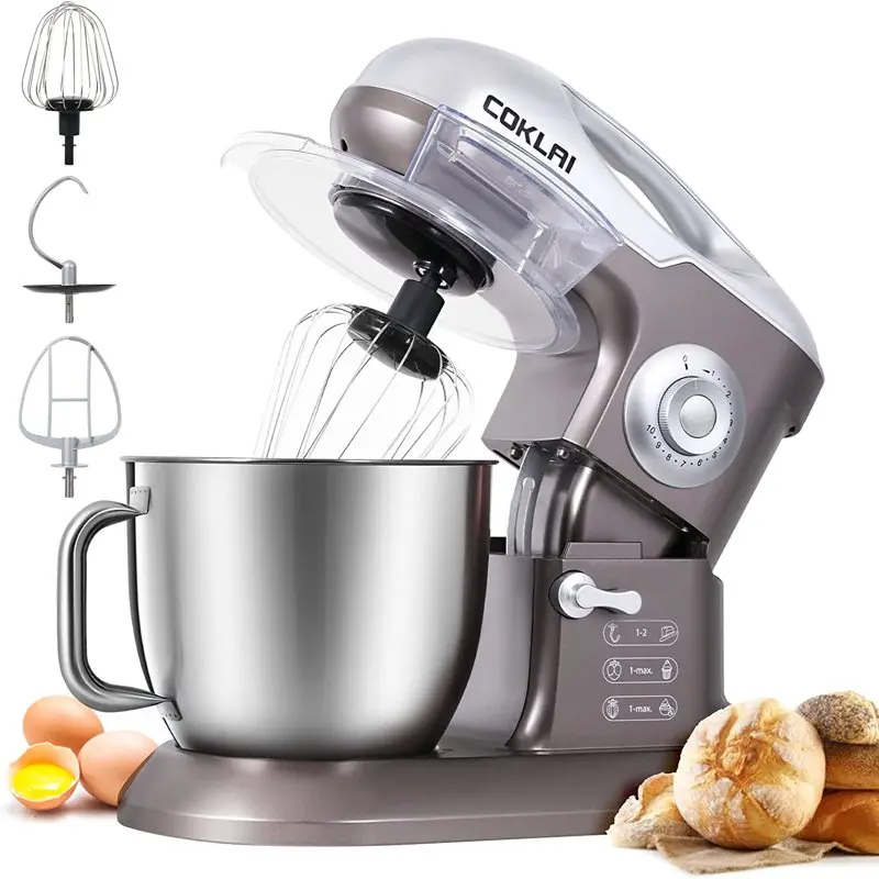 

Mixer, 10 Speeds Tilt-Head 660W Food Mixer, 7.3-QT Mixer with Stainless Steel Mixing Bowl, Kitchen Mixer with Dough Hook, Flat