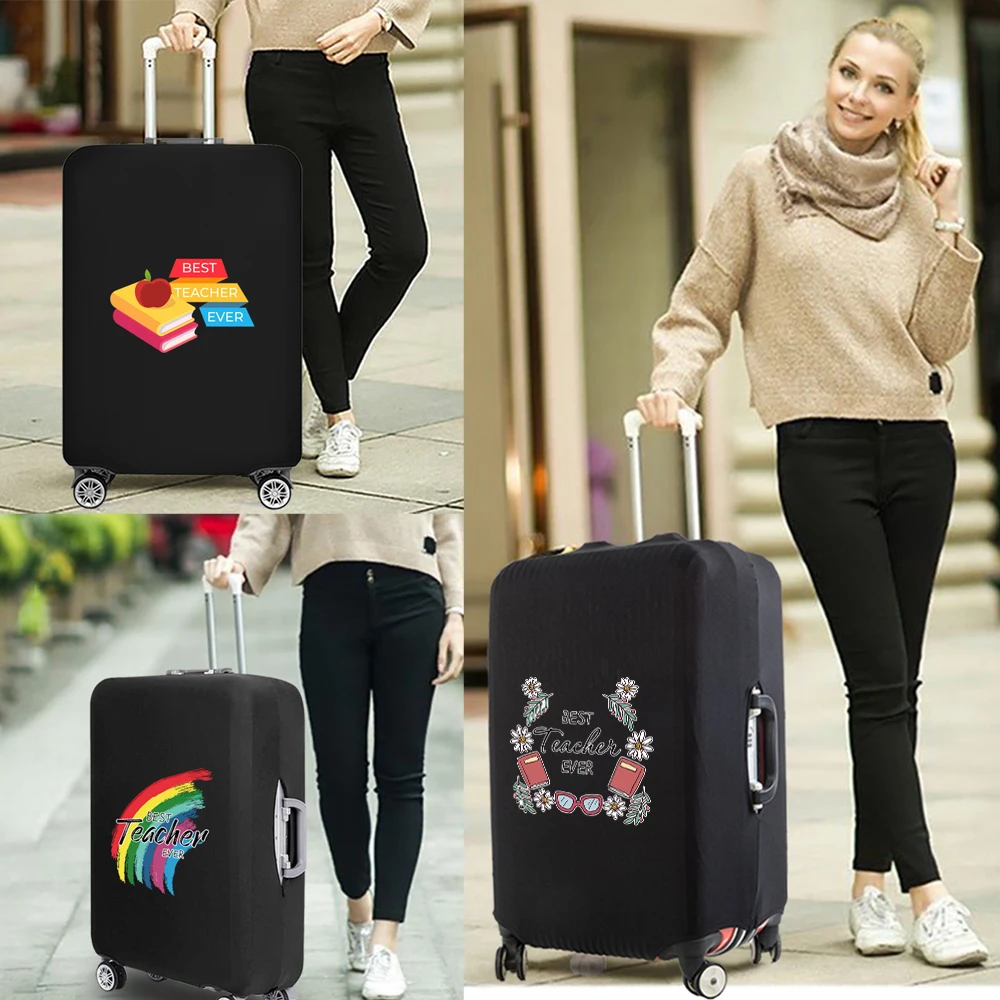 Teacher Pattern Print Thick Luggage Dust Cover Travel Accessories Elastic Suitcase Cover Travel Trolley Case Protective Covers