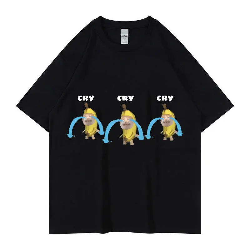 

Crying Banana Cat Dad Mom Meme Graphic TShirt Funny Cute Cat Couples Tops T-shirt Men Women Casual 100% Cotton Oversized T Shirt