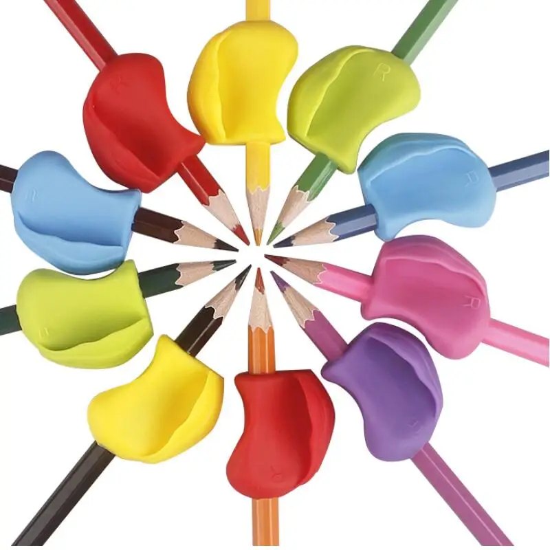 5-10pcs Children Writing Pencil Pen Holder Kids Learning Practise Silicone Pen Aid Grip Posture Correction Device for Students