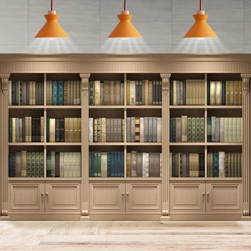Фон для фотографий с книжной полкой библиотекой кабинета книжным шкафом