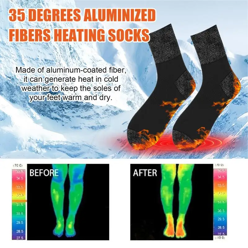 Носки с подогревом для катания на лыжах женские зимние носки из Алюминиевого