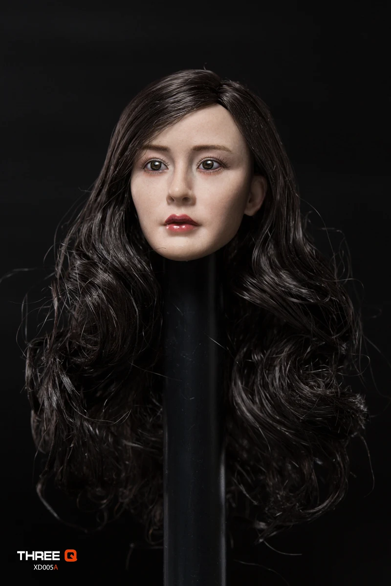 Фото THREEQ масштаб 1/6 Mi XD005A Asian Beauty Head Sculpt Planted Hair для 12-дюймовой экшн-фигурки, коллекция моделей, игрушки, подарки для фанатов №4