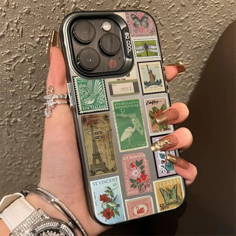 Фото Стильный чехол для телефона в стиле пэчворк для iPhone 16 15 14 Pro Max 13 12 11 XS X XR 7 8 Plus SE 16E, противоударный чехол с полной защитой №1