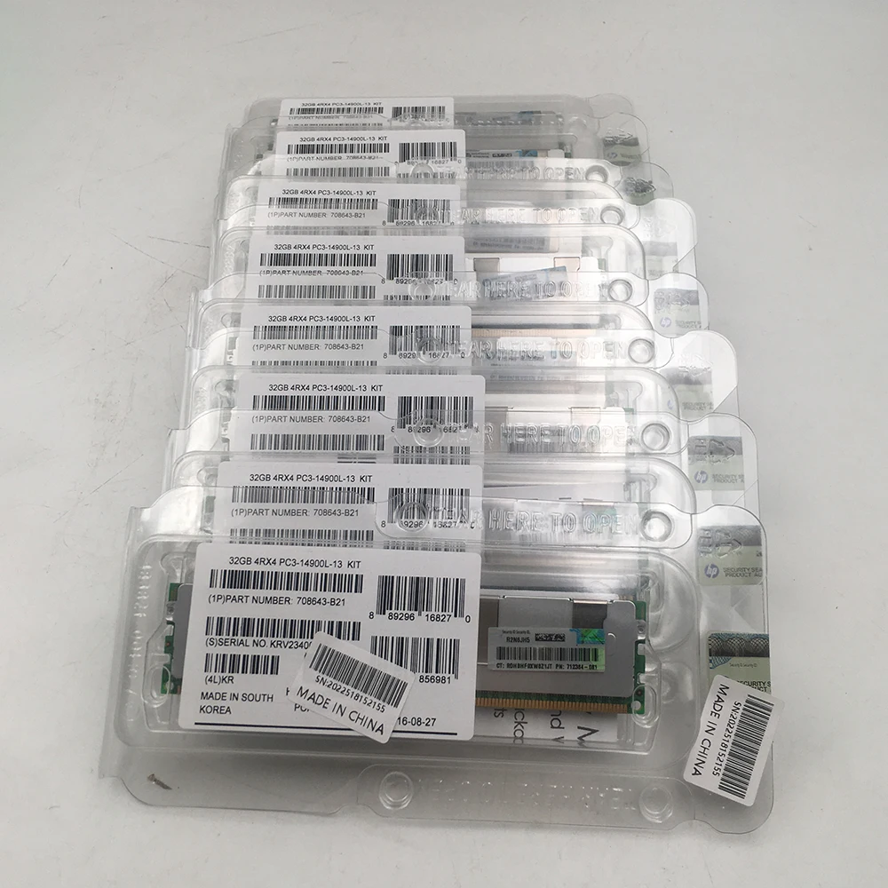 Для HP 708643-B21 712384-081 715275-001 32GB DDR3 1866 PC3-14900L ECC REG LRDIMM Серверная память