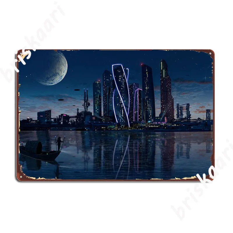 

Фантастический городской металлический знак, таблички для кухни, индивидуальный фотопостер